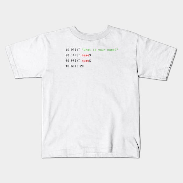 The BASIC Pickup Line Kids T-Shirt by Flint Phoenix